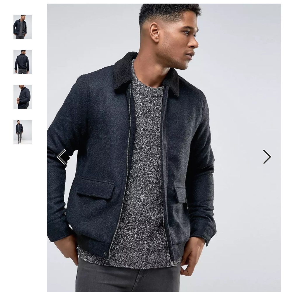 Native Youth Sherpa Collar Wool Flight Jacket